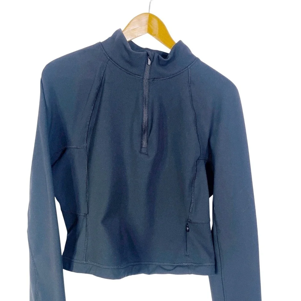 Yogalicious Compression Pullover Womens L Black Zip Gym Running Hiking Trail - Picture 8 of 16